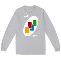 Moon Dust Uno Card Game Draw Four Long Sleeve Tee - PixelWave