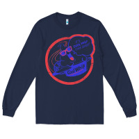 Navy cool whip vintage design   80s aesthetic Long Sleeve Tee - PixelWave