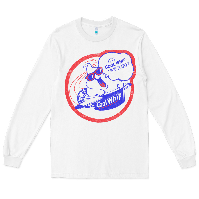 Cool Whip Vintage Design   80s Aesthetic Long Sleeve Tee by PixelWave | Teevron