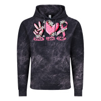 Cloud Black peace love cure breast cancer Vintage Hoodie - CowGirlArtShop