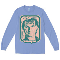 Colony Blue patrick swayze retro 80s fan aesthetic design Long Sleeve Tee - PixelWave
