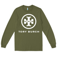 Army Green white burch tory Long Sleeve Tee - PixelWave