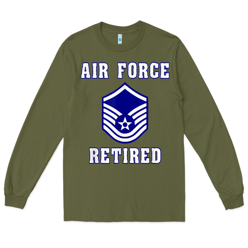 Military Master Sergeant Air Force Retired T Shirt Long Sleeve Tee by PixelWave | Teevron