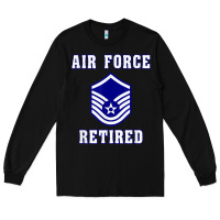 Black military master sergeant air force retired t shirt Long Sleeve Tee - PixelWave
