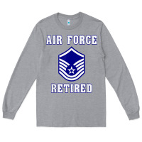 Heather Grey military master sergeant air force retired t shirt Long Sleeve Tee - PixelWave
