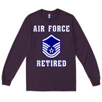 Plum military master sergeant air force retired t shirt Long Sleeve Tee - PixelWave