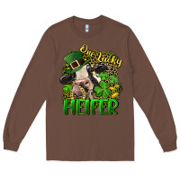 Chestnut One lucky Heifer Long Sleeve Tee - CowGirlArtShop