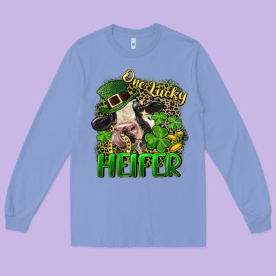 One Lucky Heifer Long Sleeve Tee Designed By Cowgirlartshop