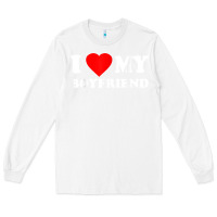 White I Love My Boyfriend T-Shirt Long Sleeve Tee - PixelWave