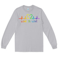 Moon Dust LGBT Love Rainbow Heartbeat Long Sleeve Tee - PixelWave