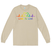 Mushroom LGBT Love Rainbow Heartbeat Long Sleeve Tee - PixelWave
