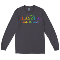 Smoke LGBT Love Rainbow Heartbeat Long Sleeve Tee - PixelWave