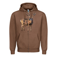 Chestnut Mule Buck Deer Zipper Hoodie - LillyAllenDesigns