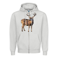Dove Grey Mule Buck Deer Zipper Hoodie - LillyAllenDesigns