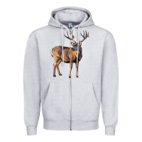 Heather Grey Mule Buck Deer Zipper Hoodie - LillyAllenDesigns