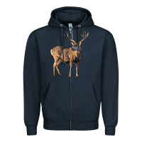 Navy Mule Buck Deer Zipper Hoodie - LillyAllenDesigns