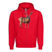 Red Mule Buck Deer Zipper Hoodie - LillyAllenDesigns