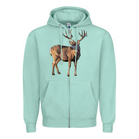 Seafoam Mule Buck Deer Zipper Hoodie - LillyAllenDesigns