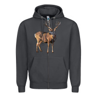 Smoke Mule Buck Deer Zipper Hoodie - LillyAllenDesigns