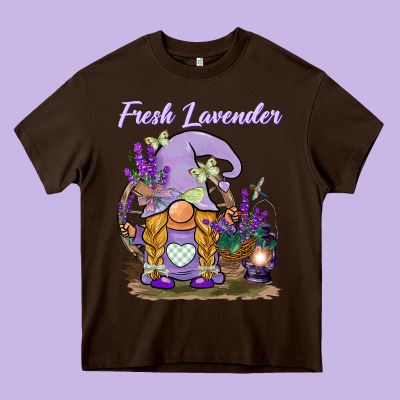 Fresh Lavender Gnome Heavy Core Tee Designed By Barkaloodesign