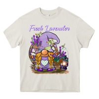 Cream fresh lavender gnome Heavy Core Tee - BarkalooDesign