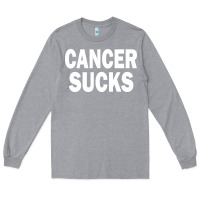 Heather Grey cancer sucks Long Sleeve Tee - PixelWave