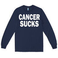 Navy cancer sucks Long Sleeve Tee - PixelWave