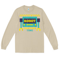 Mushroom it's robot fighting time funny robotics engineer battle bots Long Sleeve Tee - PixelWave