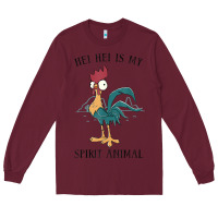 Burgundy Moana Hei Hei Is My Spirit Animal Portrait Long Sleeve Tee - PixelWave
