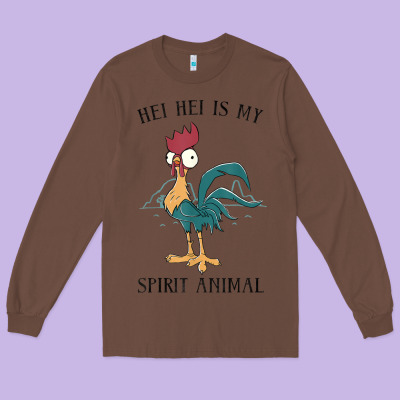 Moana Hei Hei Is My Spirit Animal Portrait Long Sleeve Tee Designed By Pixelwave