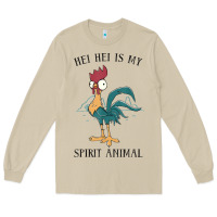 Mushroom Moana Hei Hei Is My Spirit Animal Portrait Long Sleeve Tee - PixelWave