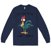 Navy Moana Hei Hei Is My Spirit Animal Portrait Long Sleeve Tee - PixelWave