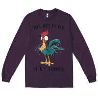 Plum Moana Hei Hei Is My Spirit Animal Portrait Long Sleeve Tee - PixelWave