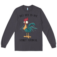 Smoke Moana Hei Hei Is My Spirit Animal Portrait Long Sleeve Tee - PixelWave