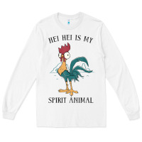 White Moana Hei Hei Is My Spirit Animal Portrait Long Sleeve Tee - PixelWave