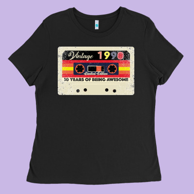 30th Birthday 30 Years 1990 Retro Tape Cassette Ladies Tee Designed By Bettercallsaul