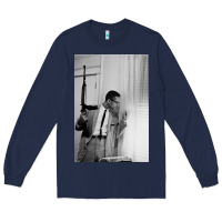 Navy malcolm x Long Sleeve Tee - Craftify