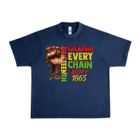 Navy juneteenth breaking every chain since 1865 Urban Heavy Tee - CowGirlArtShop