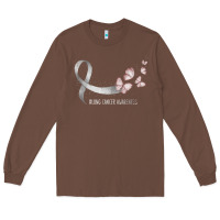 Chestnut pretty white ribbon support lung cancer awareness t shirt Long Sleeve Tee - Craftify