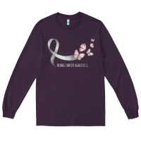 Pretty White Ribbon Support Lung Cancer Awareness T Shirt Long Sleeve Tee | Teevron