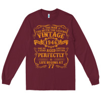 Burgundy vintage 1946 the man myth legend 77 year old birthday gifts Long Sleeve Tee - trangStudio