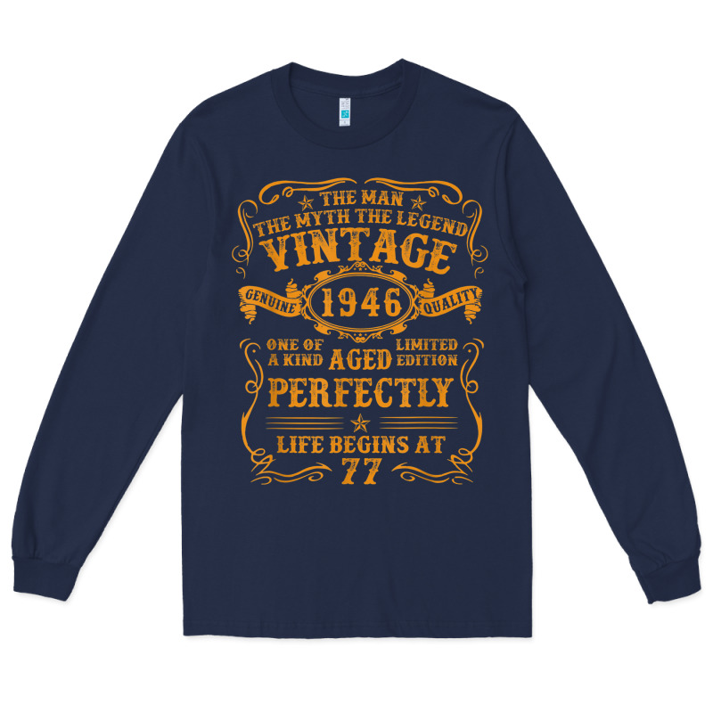 Vintage 1946 The Man Myth Legend 77 Year Old Birthday Gifts Long Sleeve Tee by trangStudio | Teevron