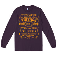Plum vintage 1946 the man myth legend 77 year old birthday gifts Long Sleeve Tee - trangStudio