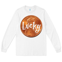 White Cute Good Luck Gift - Lucky Penny Long Sleeve Tee - Craftify