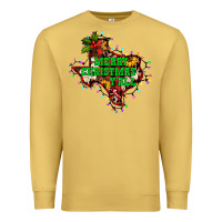 Antique Gold merry Christmas y'all Texas map Premium Sweatshirt - BarkalooDesign