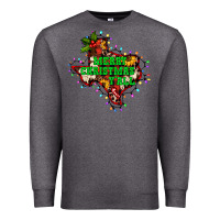 Charcoal Heather merry Christmas y'all Texas map Premium Sweatshirt - BarkalooDesign