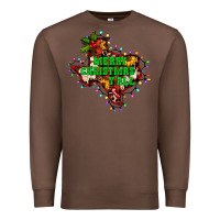 Chestnut merry Christmas y'all Texas map Premium Sweatshirt - BarkalooDesign