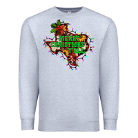 Heather Grey merry Christmas y'all Texas map Premium Sweatshirt - BarkalooDesign