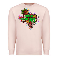 Pale Pink merry Christmas y'all Texas map Premium Sweatshirt - BarkalooDesign