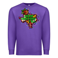 Purple merry Christmas y'all Texas map Premium Sweatshirt - BarkalooDesign